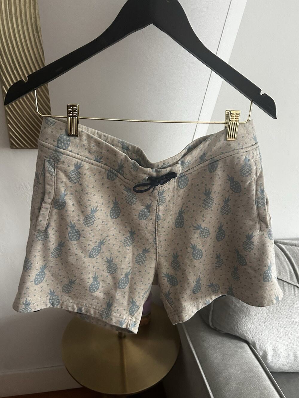 Chubbies Sweat Shorts Mens S Pineapple Drawstring Elastic Waist Casual Blue